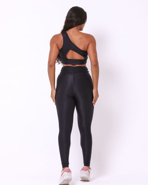 Conjunto Calça Básica Cós Franzido Compressão + Top Paloma