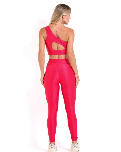 Conjunto Calça Legging Básica Cós Cruzado Compressão + Top Paloma