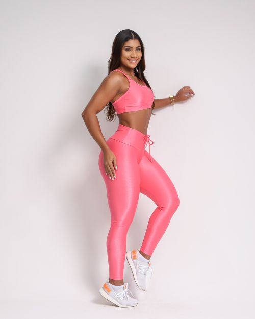 Conjunto Calça Legging Empina Compressão + Top Lu