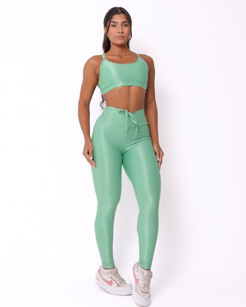 Conjunto Calça Legging Empina Compressão + Top Lu