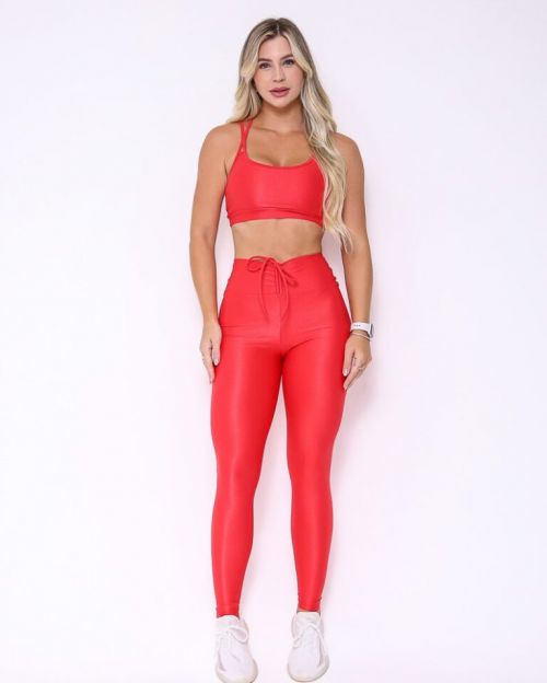 Conjunto Calça Legging Empina Compressão + Top Lu
