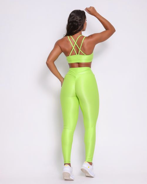 Conjunto Calça Legging Empina Compressão + Top Lu