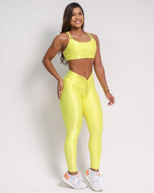Conjunto Calça Legging Empina Compressão + Top Lu