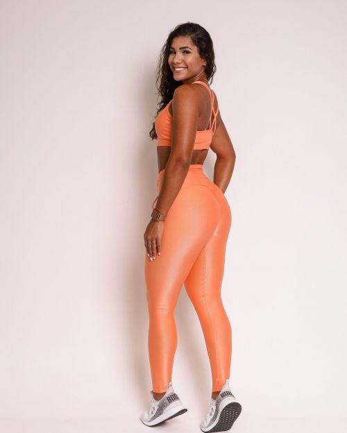 Conjunto Calça Legging Empina Compressão + Top Lu
