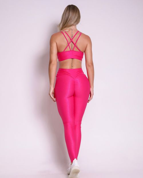 Conjunto Calça Legging Empina Compressão + Top Lu