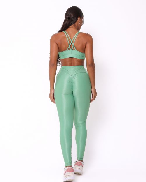 Conjunto Calça Legging Empina Compressão + Top Lu