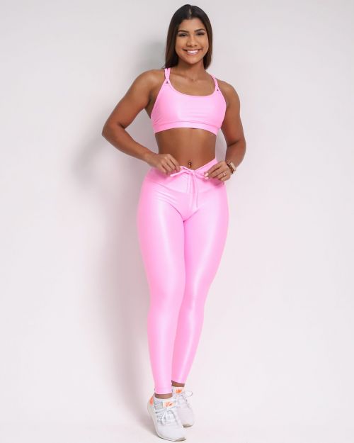Conjunto Calça Legging Empina Compressão + Top Lu
