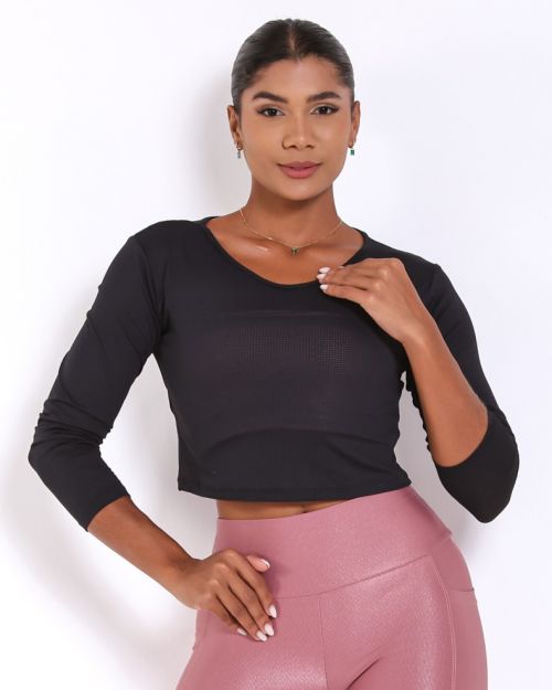 Cropped Manga Longa Window