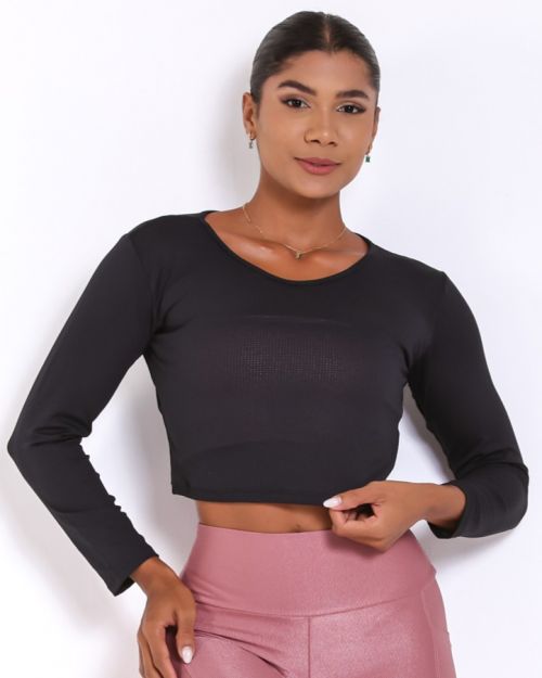 Cropped Manga Longa Window