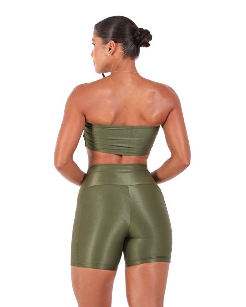 Conjunto Short Bolso Duplo Compressão + Top Faixa