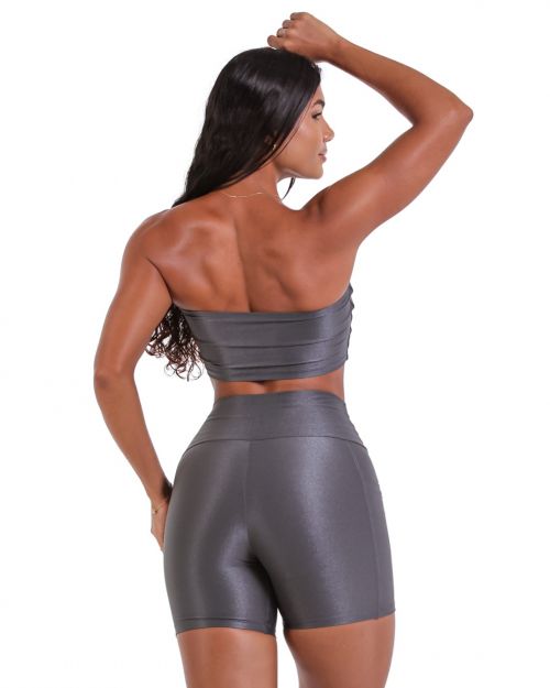 Conjunto Short Bolso Duplo Compressão + Top Faixa