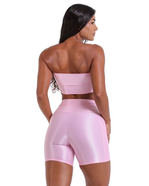 Conjunto Short Bolso Duplo Compressão + Top Faixa