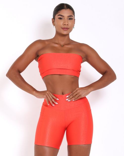 Conjunto Short Bolso Duplo Compressão + Top Faixa