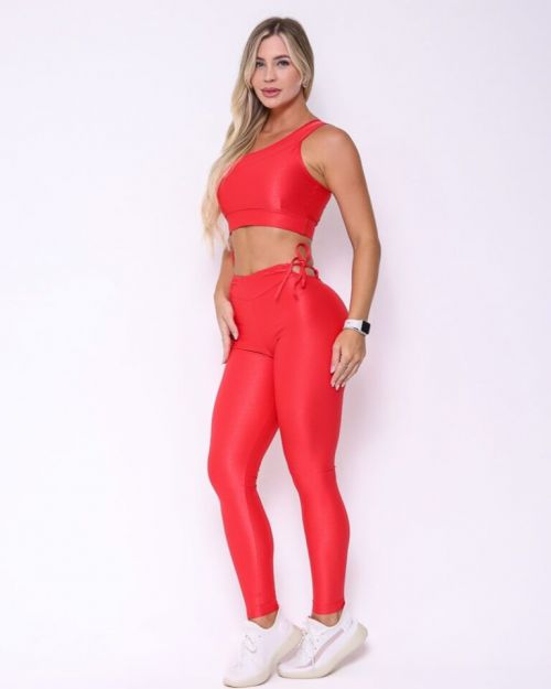 Conjunto Cal�a Empina Ajuste Compress�o + Top Paloma