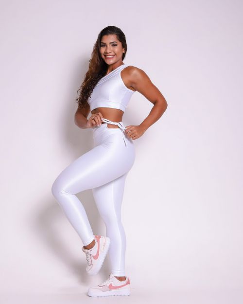 Conjunto Cal�a Empina Ajuste Compress�o + Top Paloma