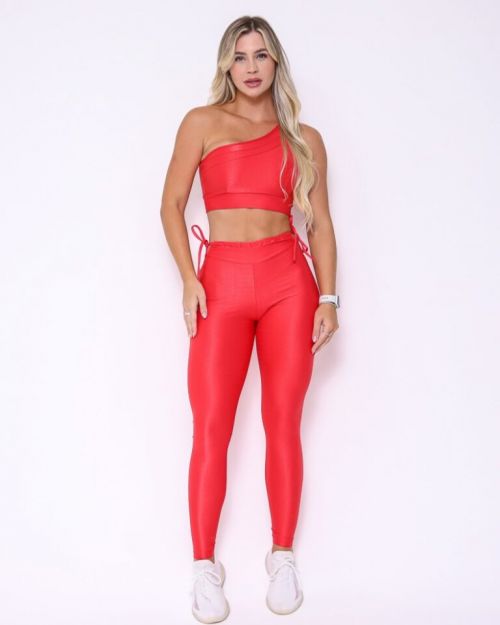Conjunto Cal�a Empina Ajuste Compress�o + Top Paloma