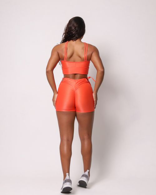 Conjunto Short Empina Ajuste Compressão + Top Cruzado