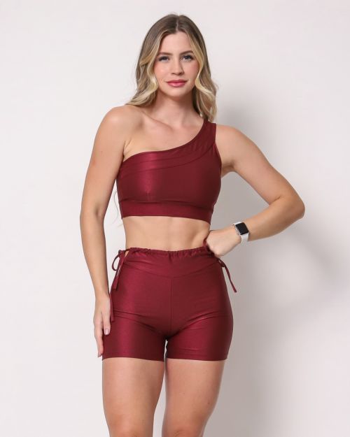 Conjunto Short Empina Ajuste Compress�o + Top Paloma