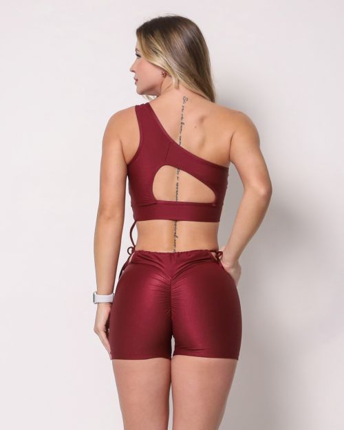 Conjunto Short Empina Ajuste Compress�o + Top Paloma