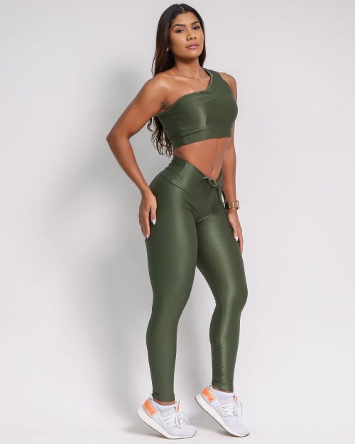 Conjunto Calça Legging Empina Compressão + Top Paloma