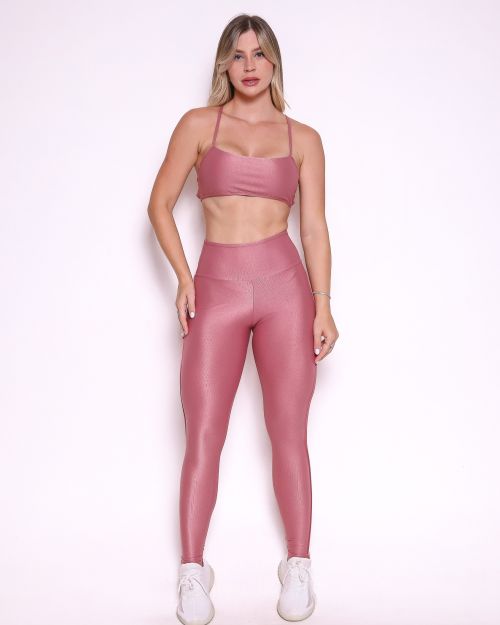 Conjunto Cal�a Legging Empina Vivo C�s Reto Compress�o + Top Bianca