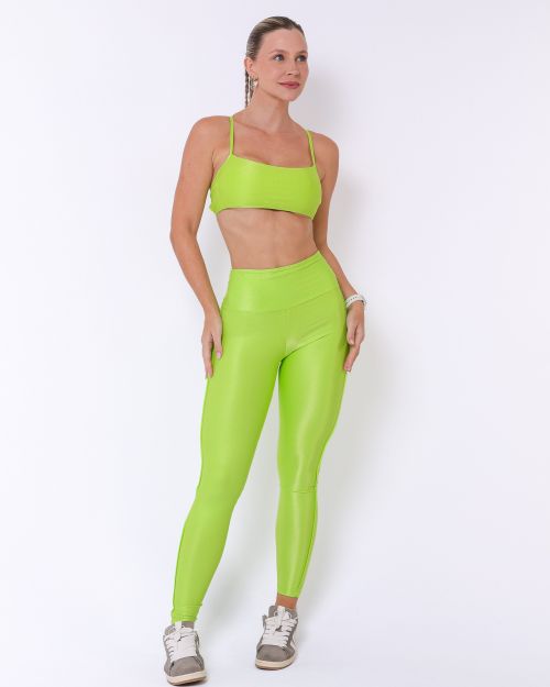 Conjunto Cal�a Legging Empina Vivo C�s Reto Compress�o + Top Bianca