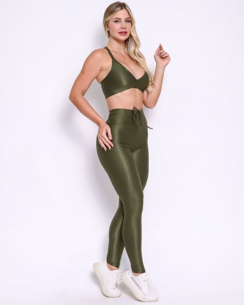 Conjunto Calça Legging Empina Compressão + Top Vivi
