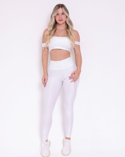 Conjunto Cal�a Legging Empina Vivo C�s Reto Compress�o + Top Ciganinha