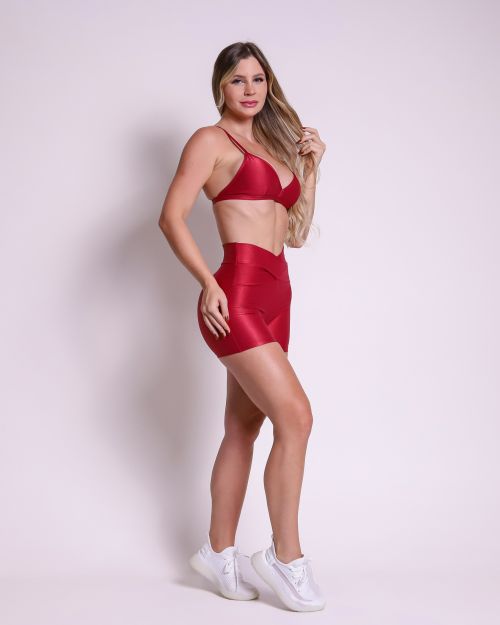 Conjunto Short Básico Cós Cruzado Compressão + Top Rafa