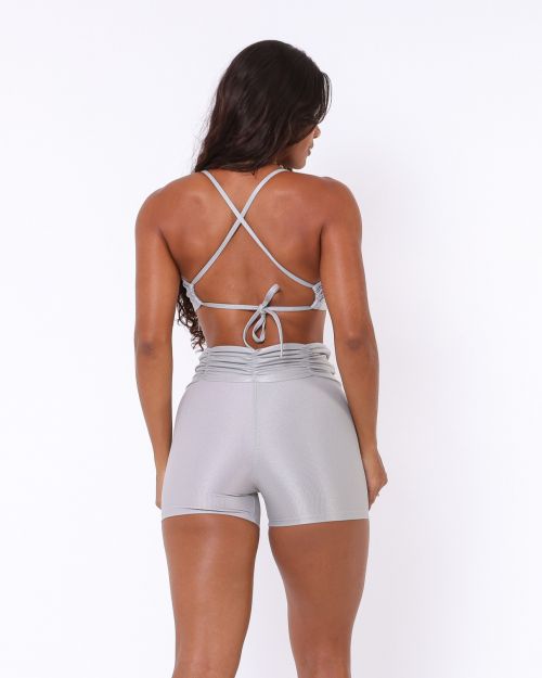 Conjunto Short Básico Cós Franzido Compressão + Top Paula