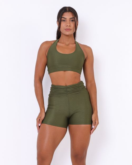 Conjunto Short B�sico C�s Franzido Compress�o + Top Jhully
