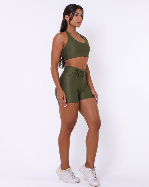 Conjunto Short B�sico C�s Franzido Compress�o + Top Jhully