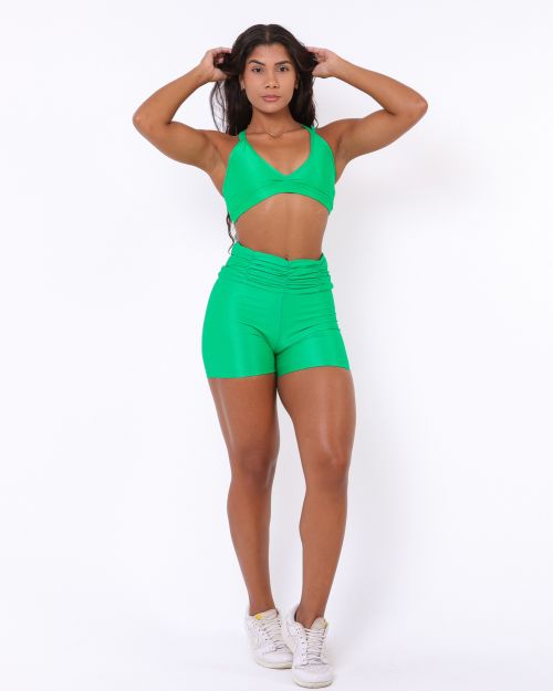 Conjunto Short Básico Cós Franzido Compressão + Top Vivi