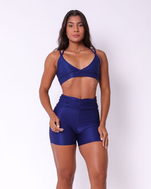 Conjunto Short Básico Cós Franzido Compressão + Top Vivi