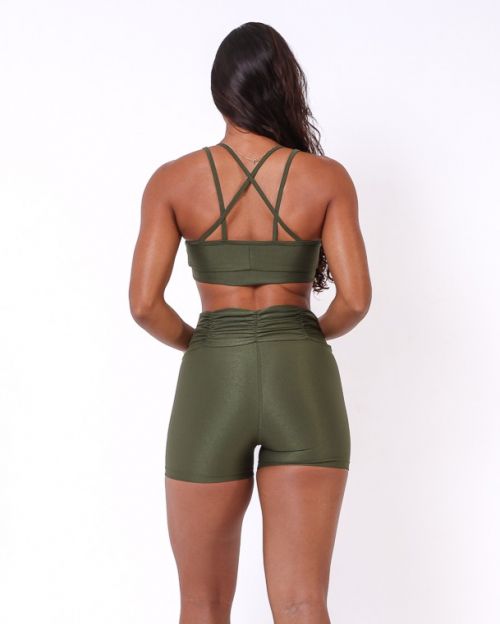Conjunto Short Básico Cós Franzido Compressão + Top Vivi