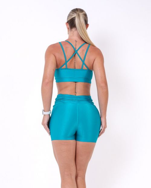 Conjunto Short Básico Cós Franzido Compressão + Top Vivi