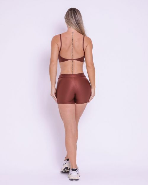 Conjunto Short Básico Cós Fino Compressão + Top Ju