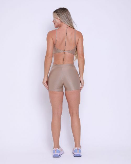 Conjunto Short Básico Cós Fino Compressão + Top Ju