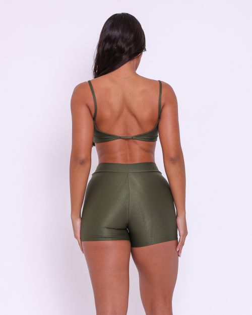Conjunto Short Básico Cós Fino Compressão + Top Ju