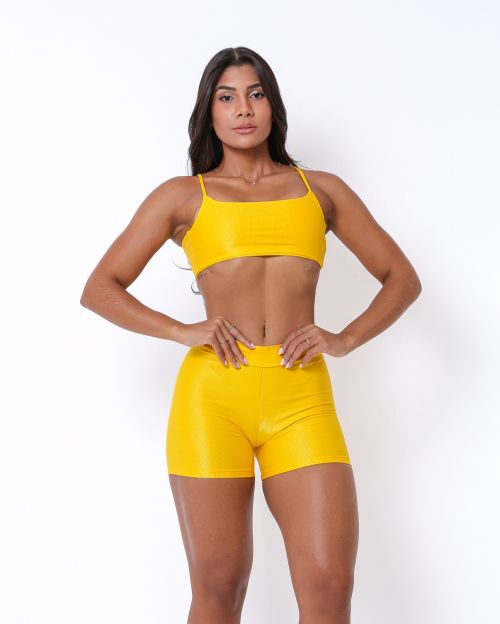 Conjunto Short Básico Cós Fino Compressão + Top Ju