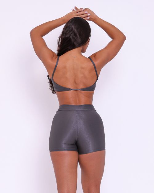 Conjunto Short Básico Cós Fino Compressão + Top Ju