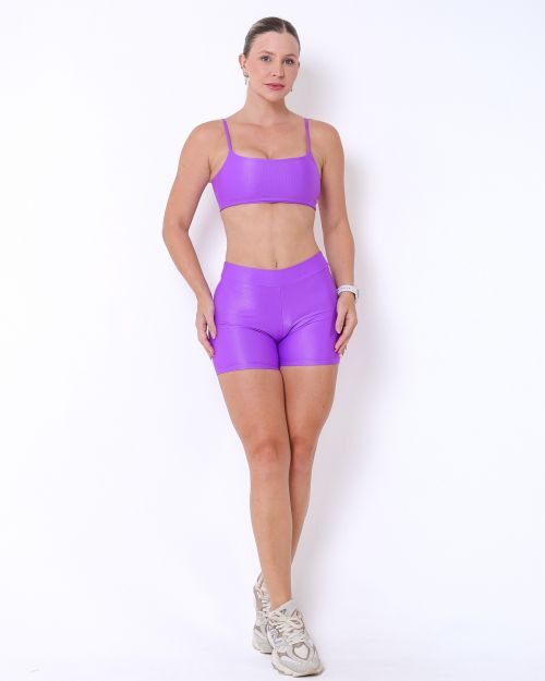 Conjunto Short Básico Cós Fino Compressão + Top Ju
