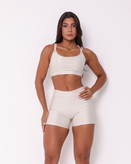Conjunto Short Básico Cós Fino Compressão + Top Lu