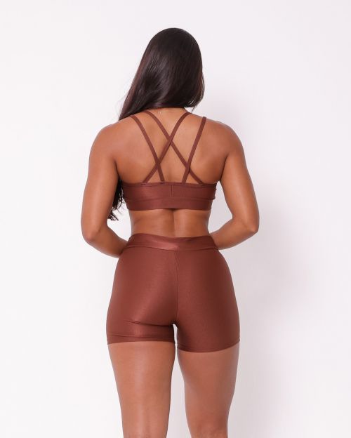 Conjunto Short Básico Cós Fino Compressão + Top Lu