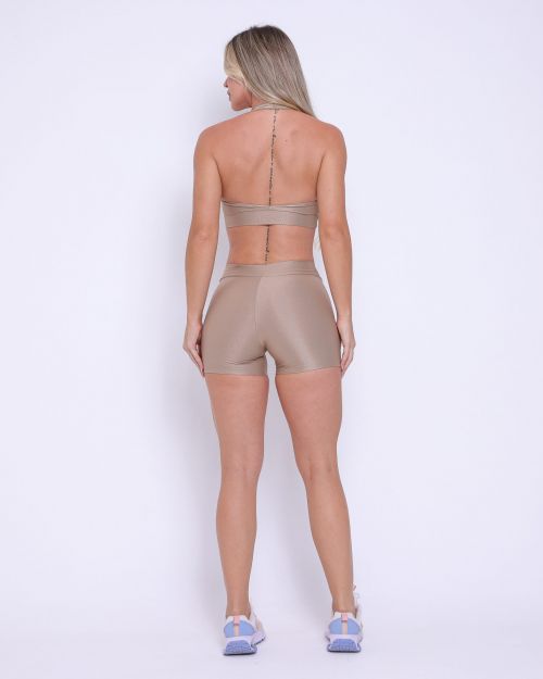 Conjunto Short Básico Cós Fino Compressão + Top Jhully