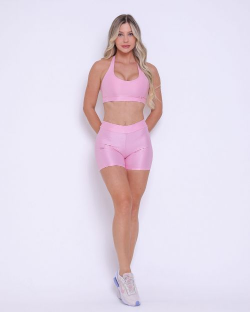 Conjunto Short Básico Cós Fino Compressão + Top Jhully