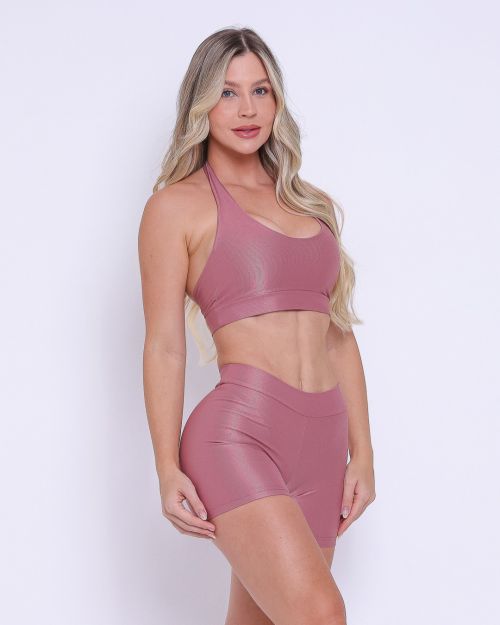 Conjunto Short Básico Cós Fino Compressão + Top Jhully