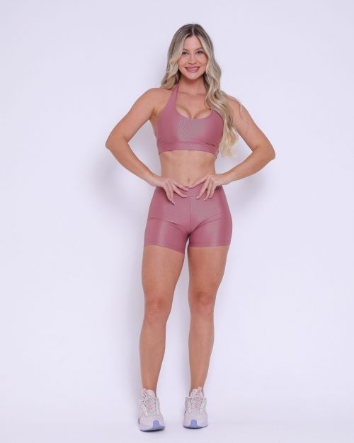Conjunto Short Básico Cós Fino Compressão + Top Jhully