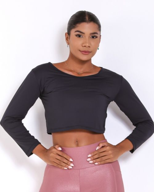 Cropped Manga Longa Dry Fit