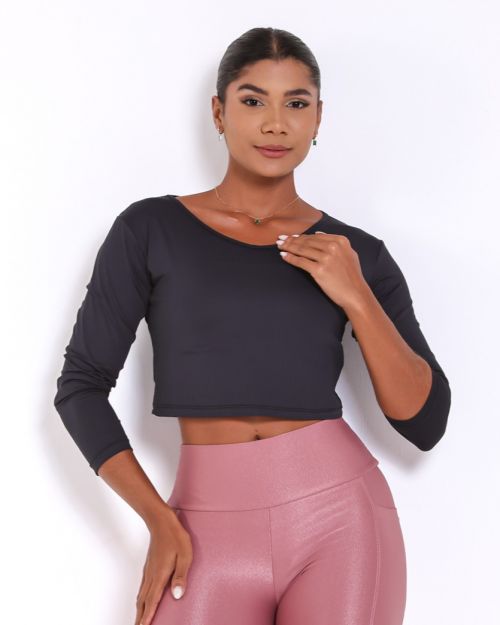 Cropped Manga Longa Dry Fit